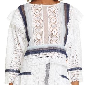 Anthropologie Love Sam lace crop top